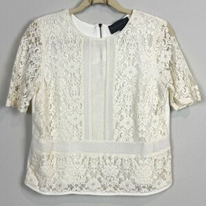 Sundays in Brooklyn Anthropologie Ivory Lace Top S